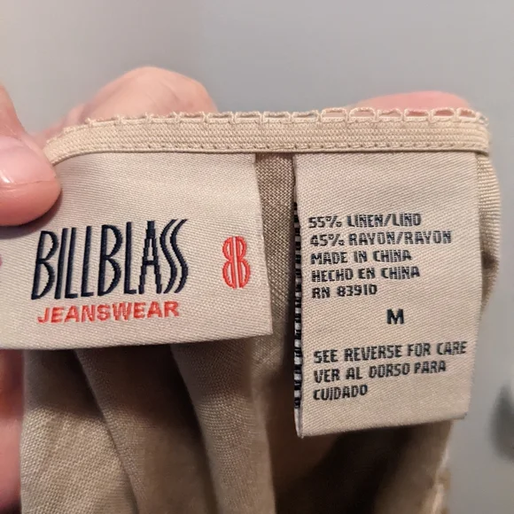 Bill Blass medium taupe beaded v neck linen blend sleeveless blouse NWT - Picture 4 of 7